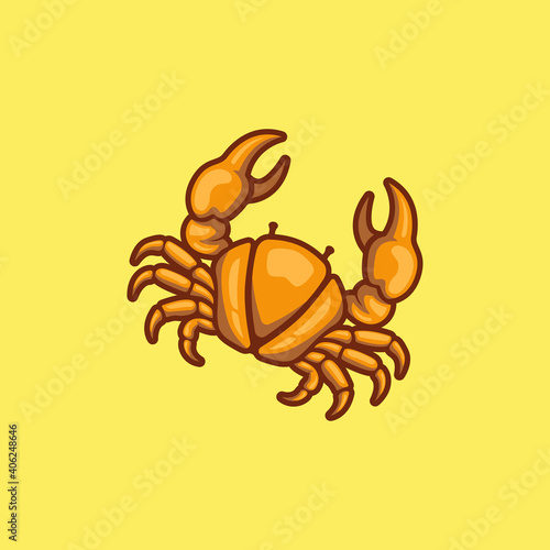 Creative crab logo with variant color