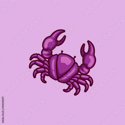 Creative crab logo with variant color