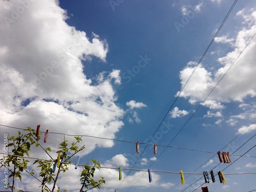 clothespins uppon sky photo