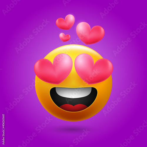 Smiling loving emoji for social media