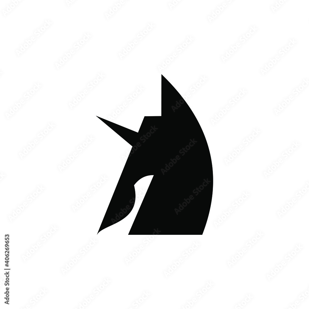 Fototapeta premium Elegance Black Pegasus Horse Head luxury Logo Design Graphic Concept
