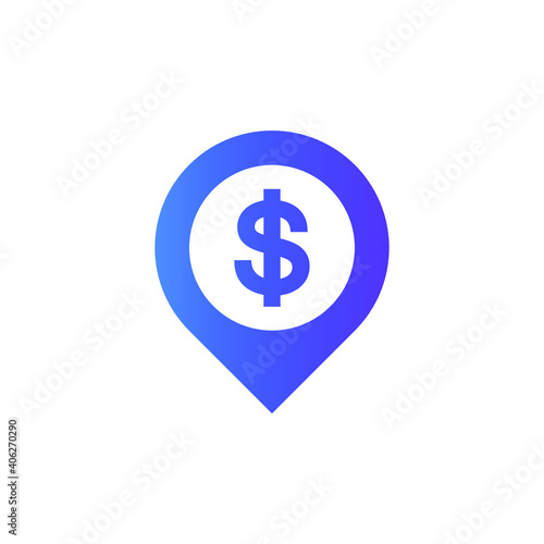 Dollar Locations Pin Point Logo Design Graphic Concept