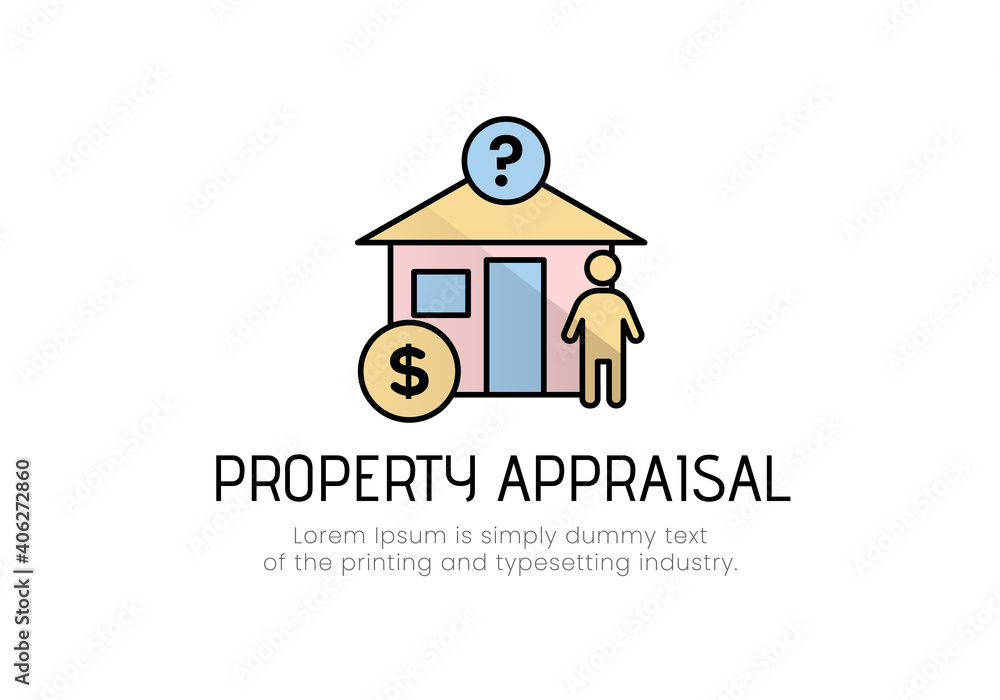 Logo. Property appraisal. Vector illustration.