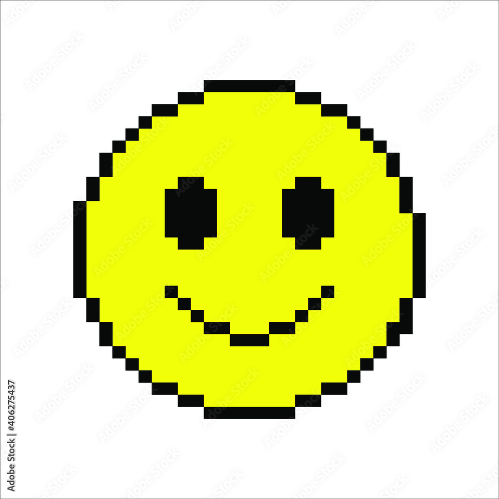 pixel art smile emoji emoticon pixel art smile emoji emoticon
