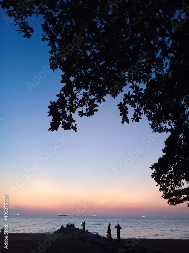 beautiful view of sunset on the beach