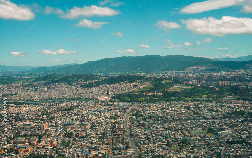 aerial landscape of the city of Bogota