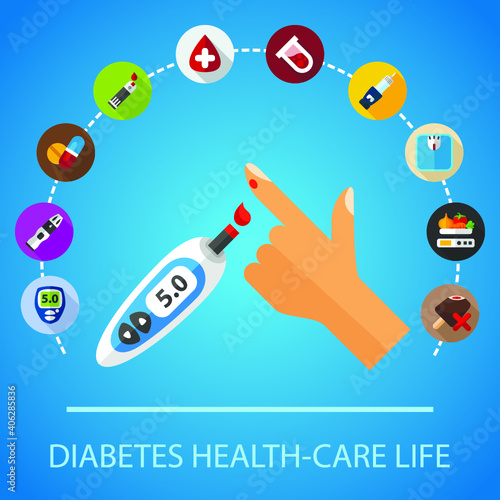 Diabetes concept. Vector illustration