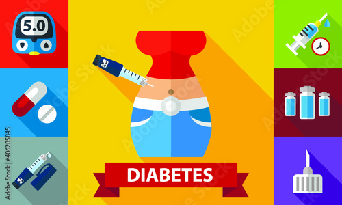 Diabetes concept. Vector illustration