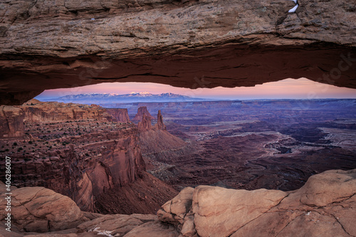 Mesa Arch at Twilight  Canyonlands National Park  Utah