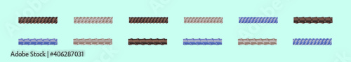 set of endless rebars cartoon icon design template with various models. vector illustration isolated on blue background