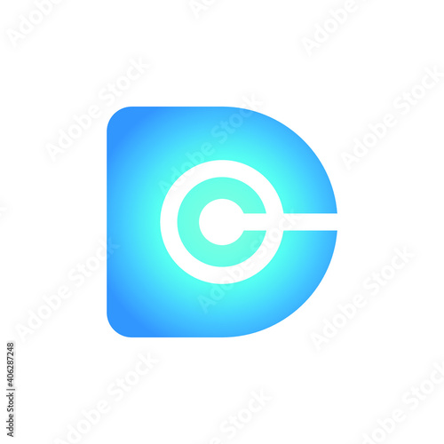 DC Monogram Initial Letter Data Base Technology Logo Design Graphic Concept