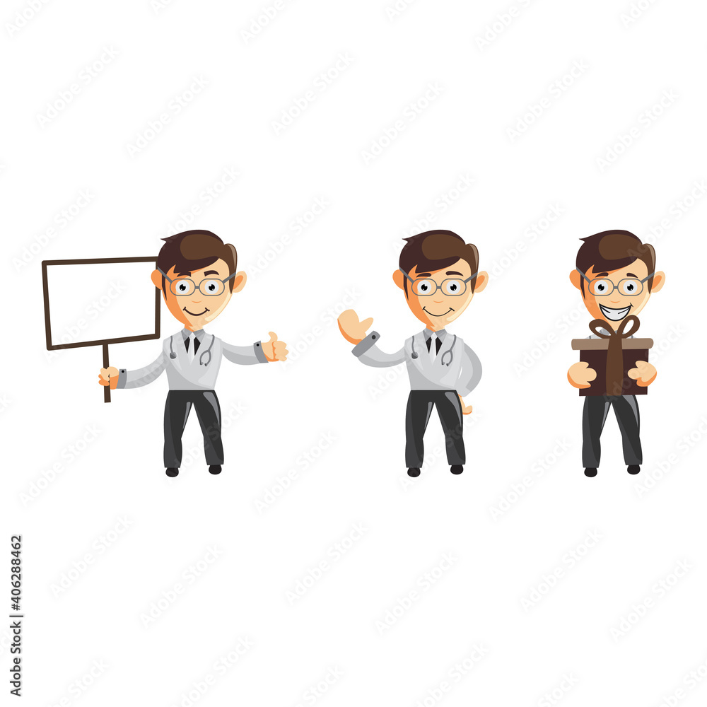 Doctor Man characters hospital medicine staff clothes illustration Set Doctor Man characters hospital medicine staff clothes illustration Set