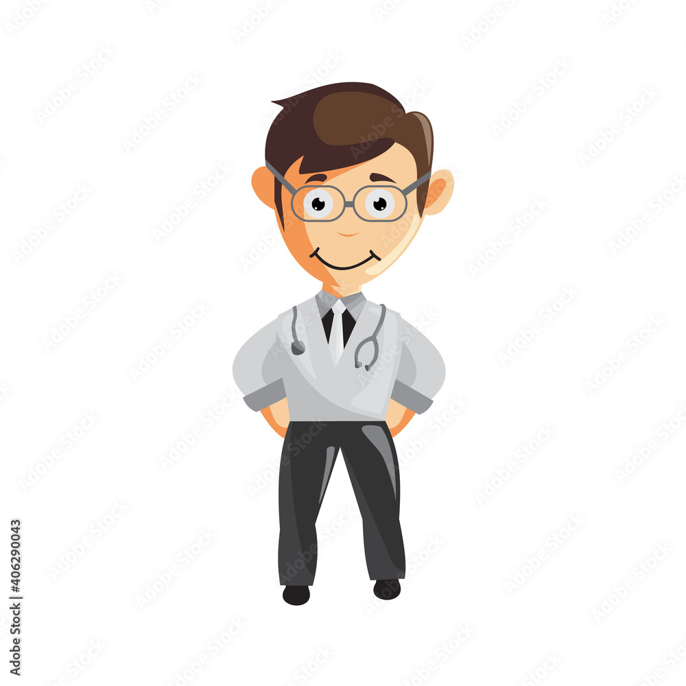 Doctor Man characters hospital medicine staff clothes illustration standing