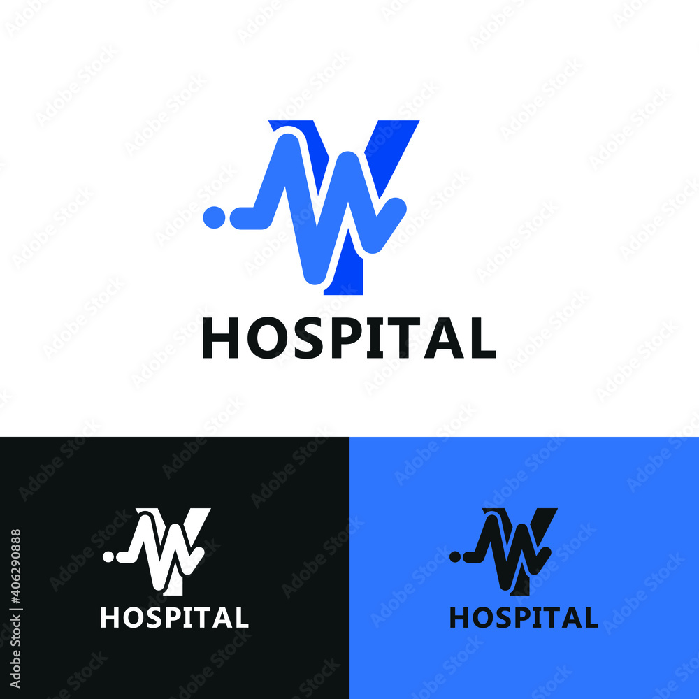 Y initial letter for medical clinic with impulse wave signal, heartbeat, equalizer icon. Hospital, radio, art, sound wave, electronic, technology, healthcare logo idea concept Y initial letter for medical clinic with impulse wave signal, heartbeat, equalizer icon. Hospital, radio, art, sound wave, electronic, technology, healthcare logo idea concept