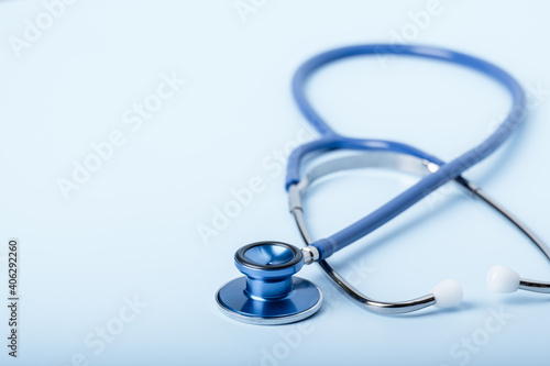 Stethoscope on blue background, Healthcare.