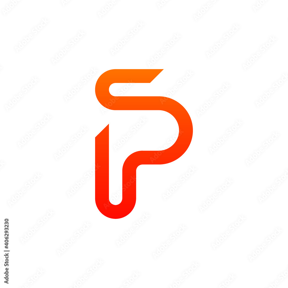 Red SP Monogram Line Letter Logo Design Graphic Concept Red SP Monogram Line Letter Logo Design Graphic Concept