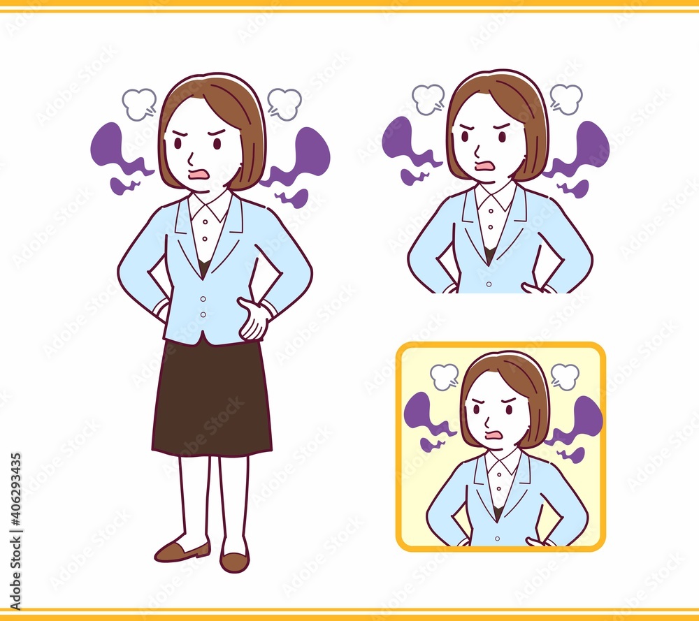 Young woman in a light blue suit Young woman in a light blue suit