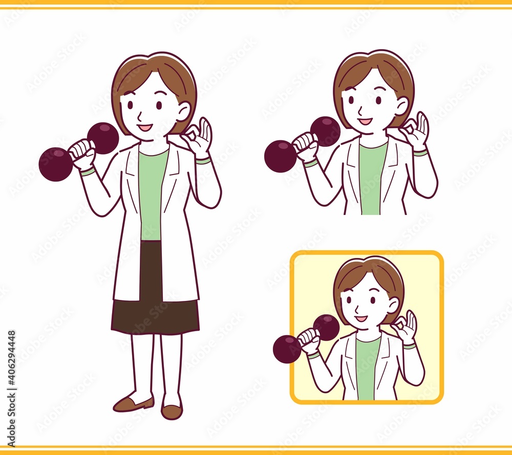 Young woman in a lab coat