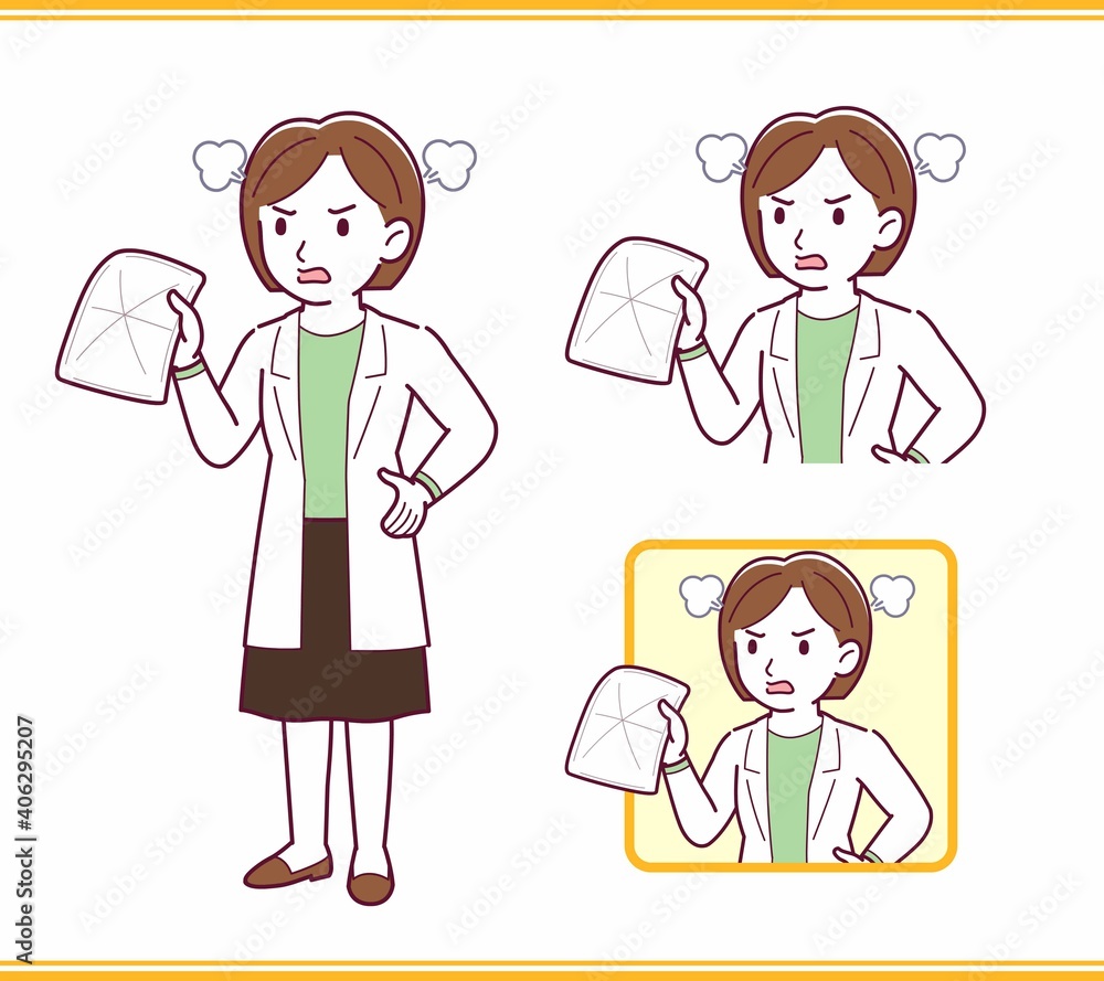 Young woman in a lab coat