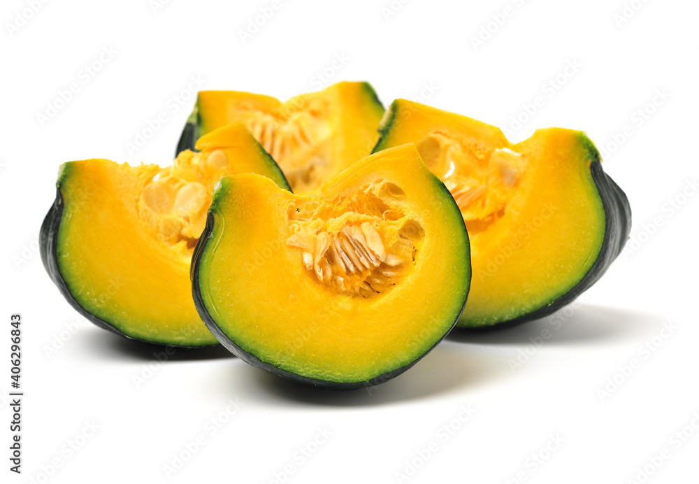 Green mini pumpkin isolated on the white background . Green mini pumpkin isolated on the white background .