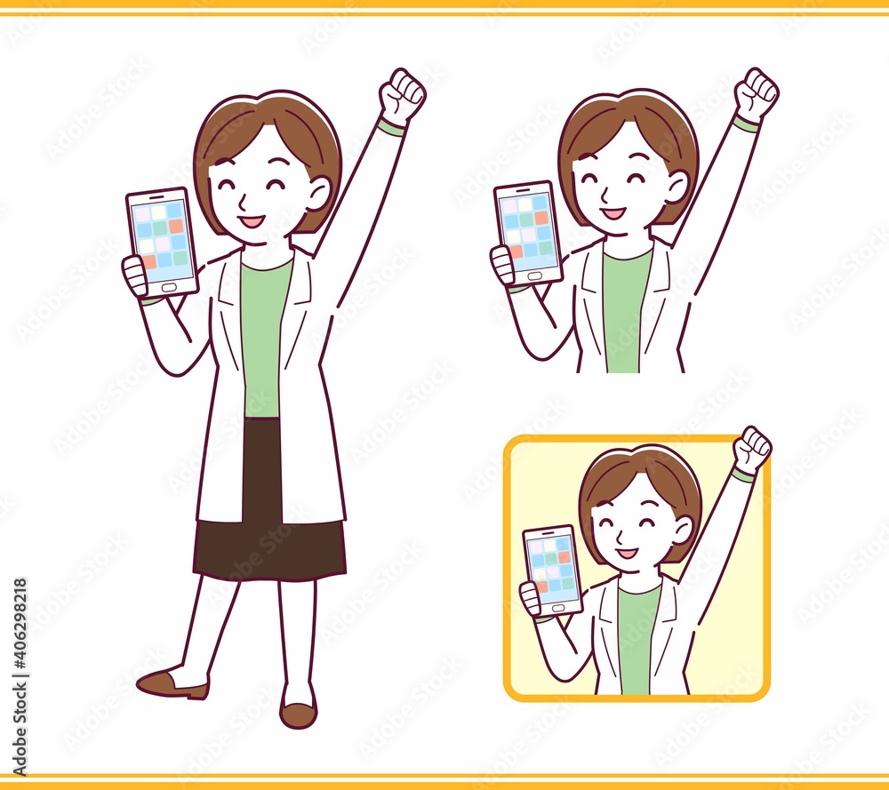 Young woman in a lab coat_A