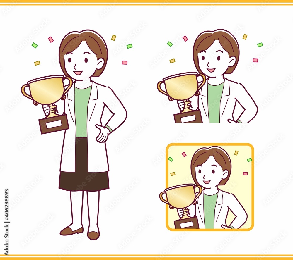 Young woman in a lab coat_A