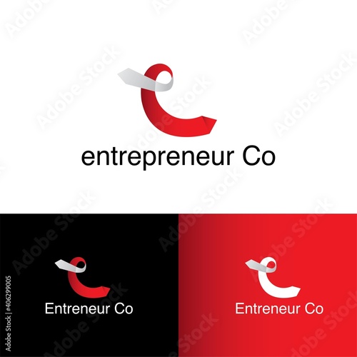 Logo Entrepreneur tie Letter initial E