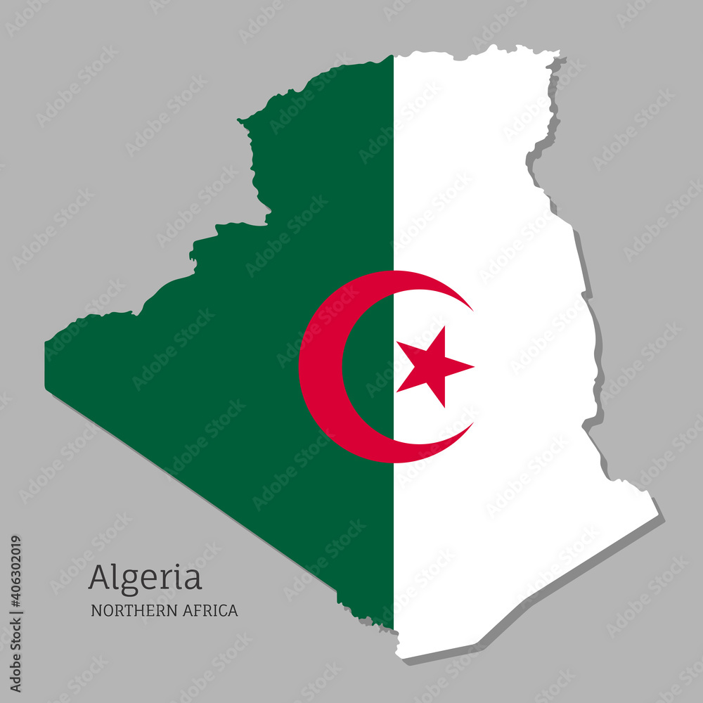 map-of-algeria-with-national-flag-highly-detailed-map-of-north-africa