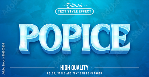 Vászonkép Editable text style effect - Pop Ice text style theme.
