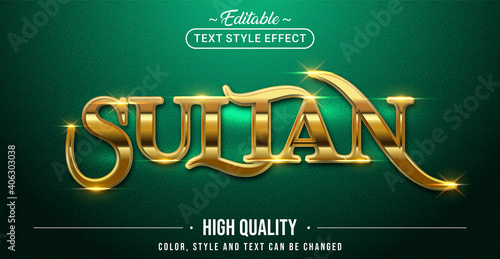 Editable text style effect - Sultan text style theme.