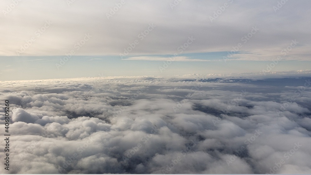 between the clouds