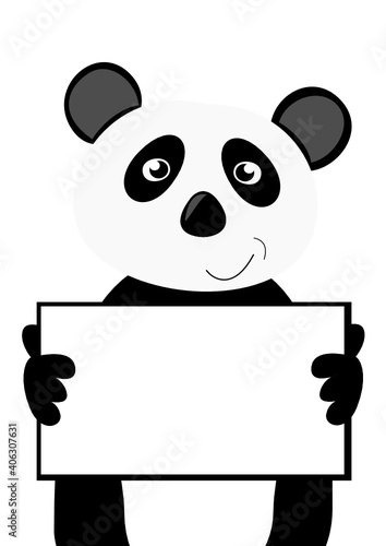 Panda mit Schild