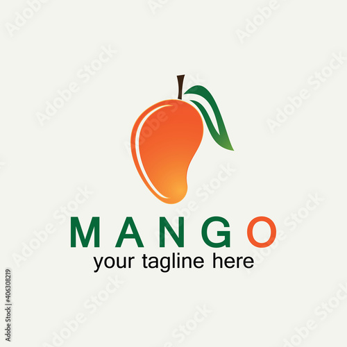 Mango fruit logo vector illustration design template. Mango in flat style. Mango icon. Mango and Healthy Fruit design with modern style. Vector illustration