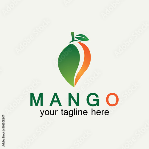 Mango fruit logo vector illustration design template. Mango in flat style. Mango icon. Mango and Healthy Fruit design with modern style. Vector illustration