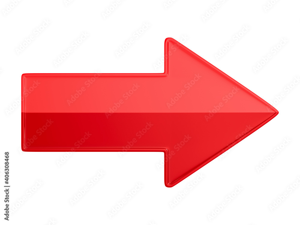 red arrow on white background. Isolated 3D illustration red arrow on white background. Isolated 3D illustration