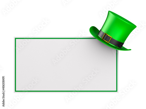 St Patrick day. Green hat a...