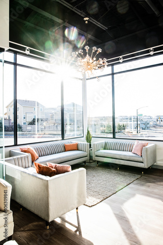 Living room with sunlight coming in