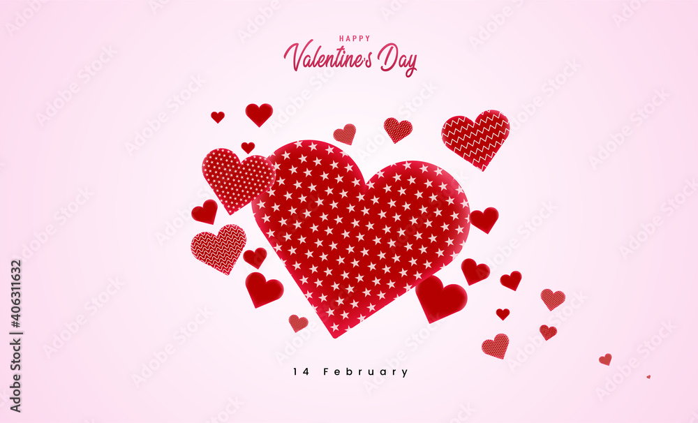 Happy Valentine's Day congratulation card, red hearts for valentine concept, sweet heart fly, Valentine Holiday design with different hearts. Vector illustration.
Happy Valentine's Day congratulation card, red hearts for valentine concept, sweet heart fly, Valentine Holiday design with different hearts. Vector illustration.