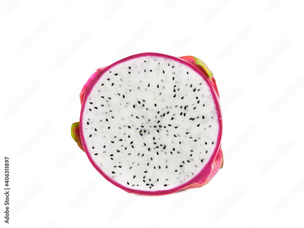 Ripe Dragon fruit,Pitaya or Pitahaya (Hylocercus undatus (Haw) Brit. & Rose)isolated on a white background, fruit healthy concept Ripe Dragon fruit,Pitaya or Pitahaya (Hylocercus undatus (Haw) Brit. & Rose)isolated on a white background, fruit healthy concept