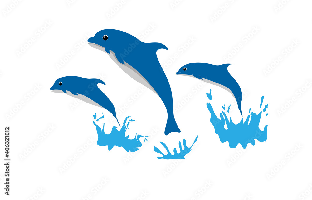 cute dolphin fish happy jumping isolated white background vector illustration cute dolphin fish happy jumping isolated white background vector illustration