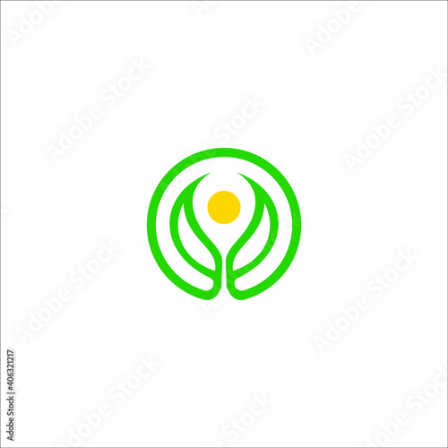 logo leaft life natural yoga healthy icon templet vector