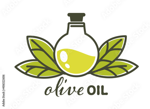 Olive oil natural product in glass bottle vector