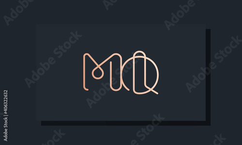 Minimal clip initial letter MQ logo