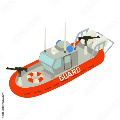 Guard ship icon. Isometric of guard ship vector icon for web design isolated on white background