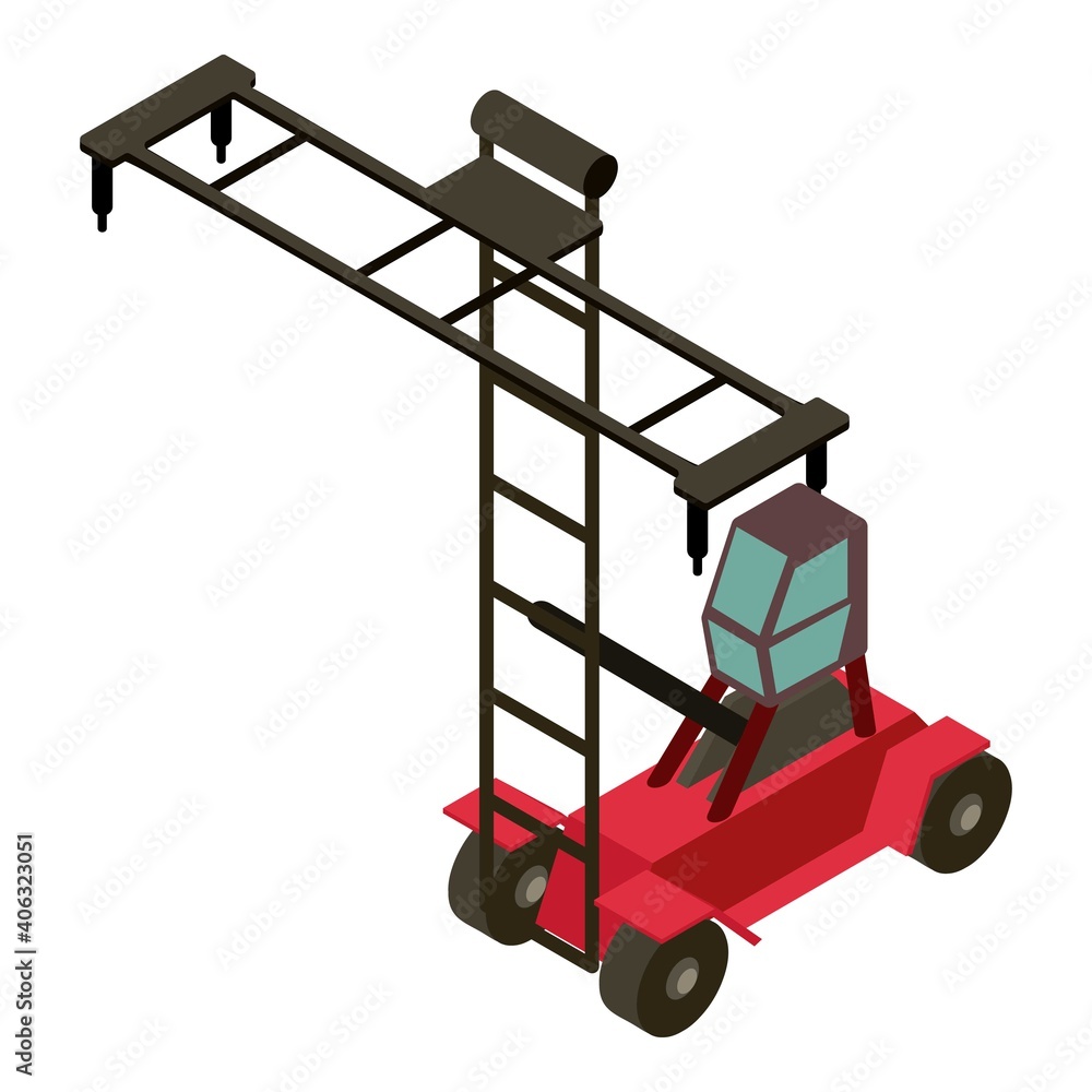 Container stacker icon. Isometric of container stacker vector icon for web design isolated on white background Container stacker icon. Isometric of container stacker vector icon for web design isolated on white background