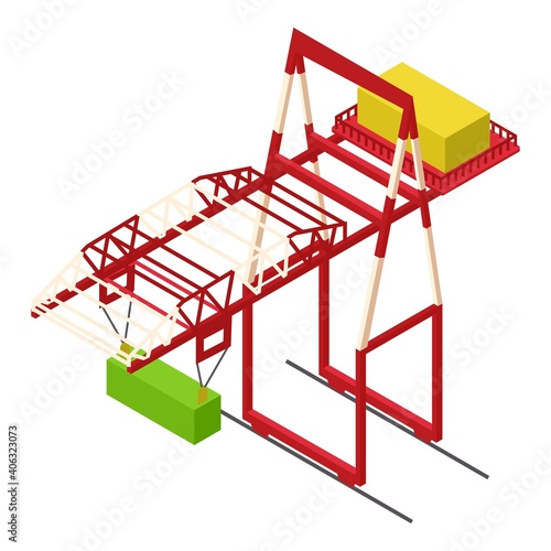 Port shipping equipment icon. Isometric of port shipping equipment vector icon for web design isolated on white background