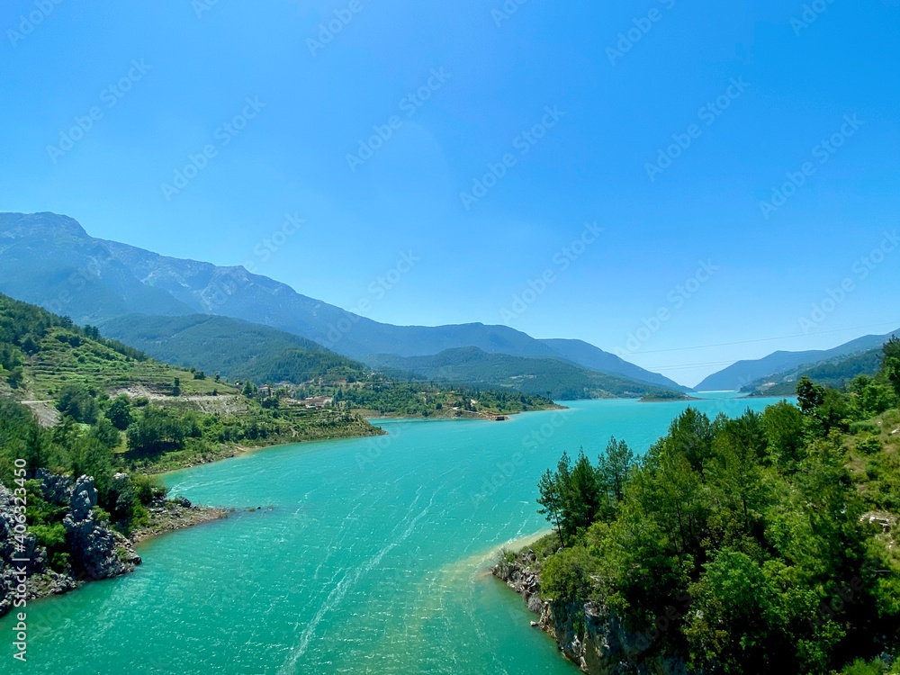 turkey dim chay lake in mountains