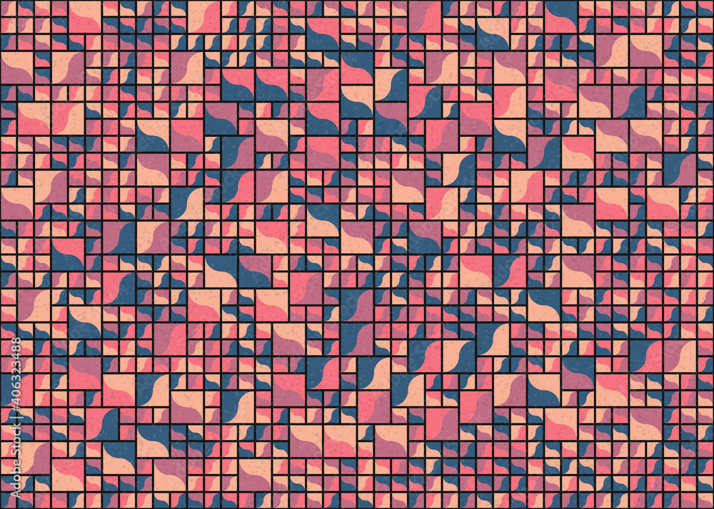 Fototapeta premium Abstract Geometric Pattern generative computational art illustration