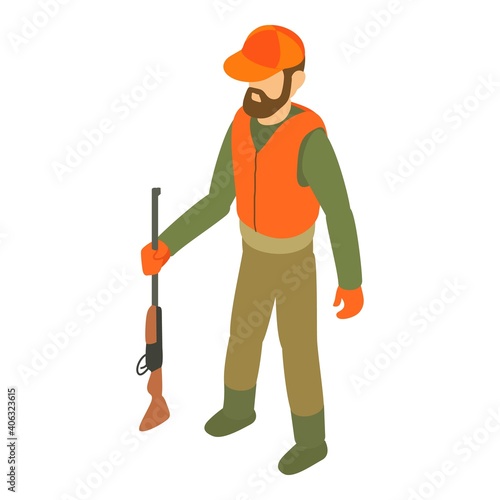Hunter icon. Isometric of hunter vector icon for web design isolated on white background