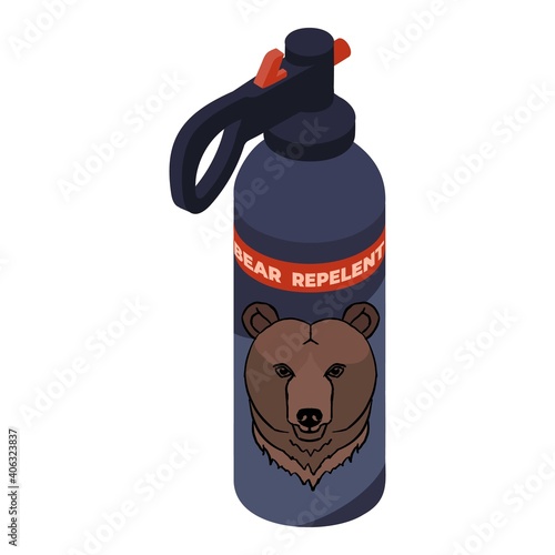 Bear repelent icon. Isometric of bear repelent vector icon for web design isolated on white background